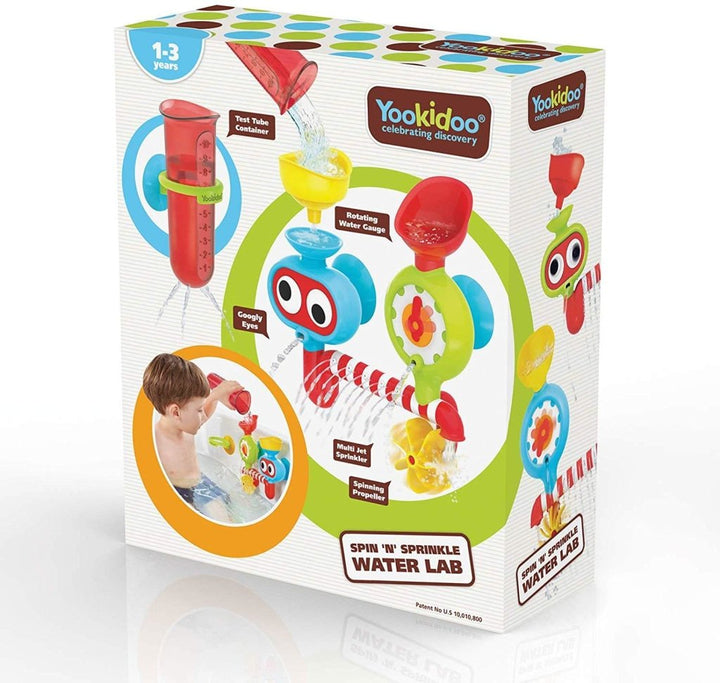 Yookidoo New Transparent Spin N Sprinkle Water Lab Kids Bath STEM Based Toy