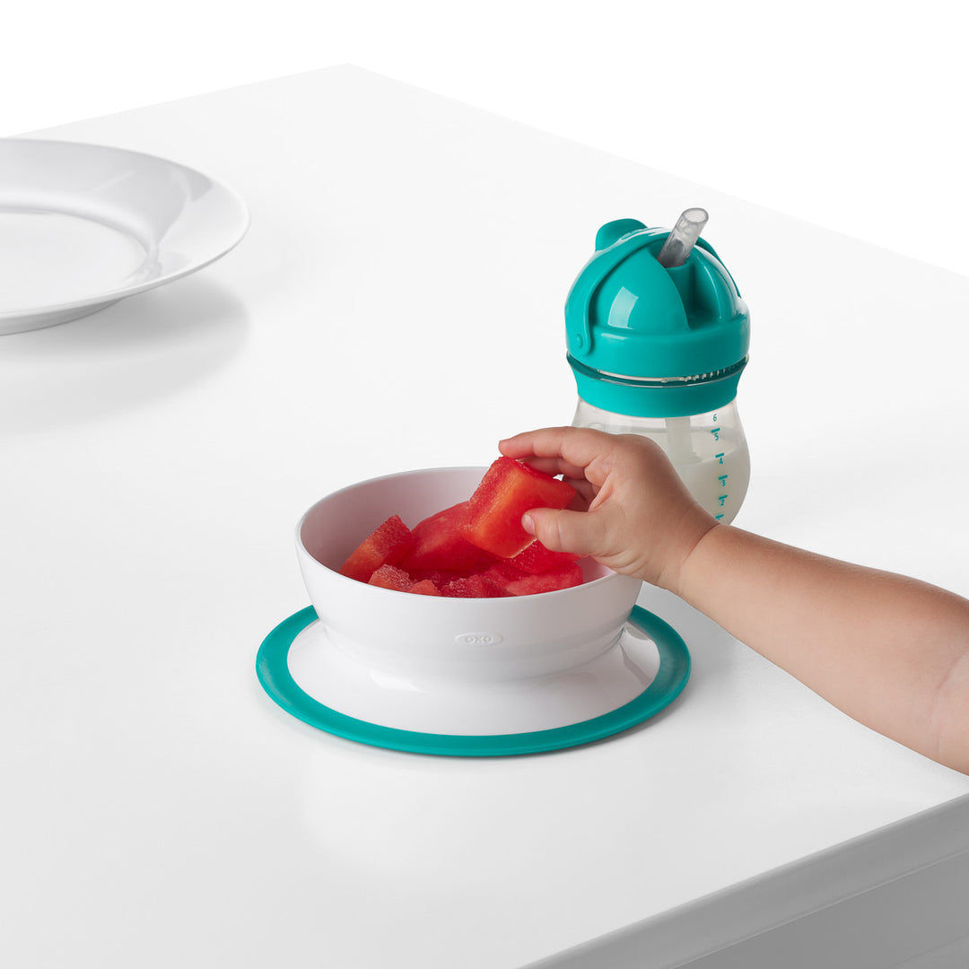 OXO TOT Stick & Stay Kids Feeding Suction Bowl And Non-slip Base - Teal
