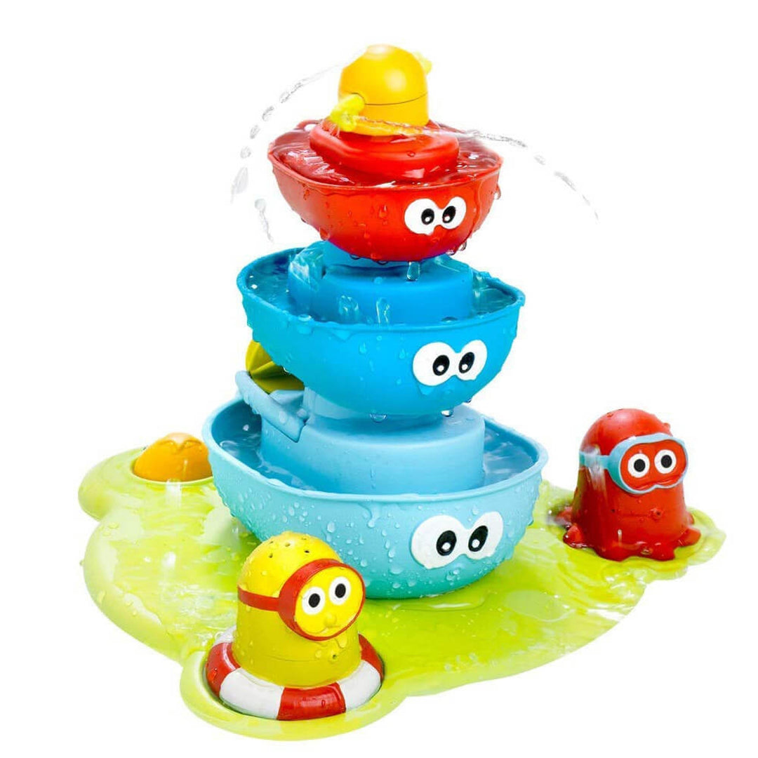 Yookidoo Battery And Easy To Operate Baby Bath Toy Stack N Spray Tub Fountain